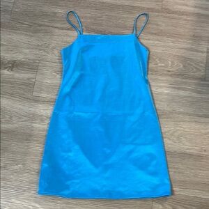 MANGO blue satin mini dress new with tags size XS